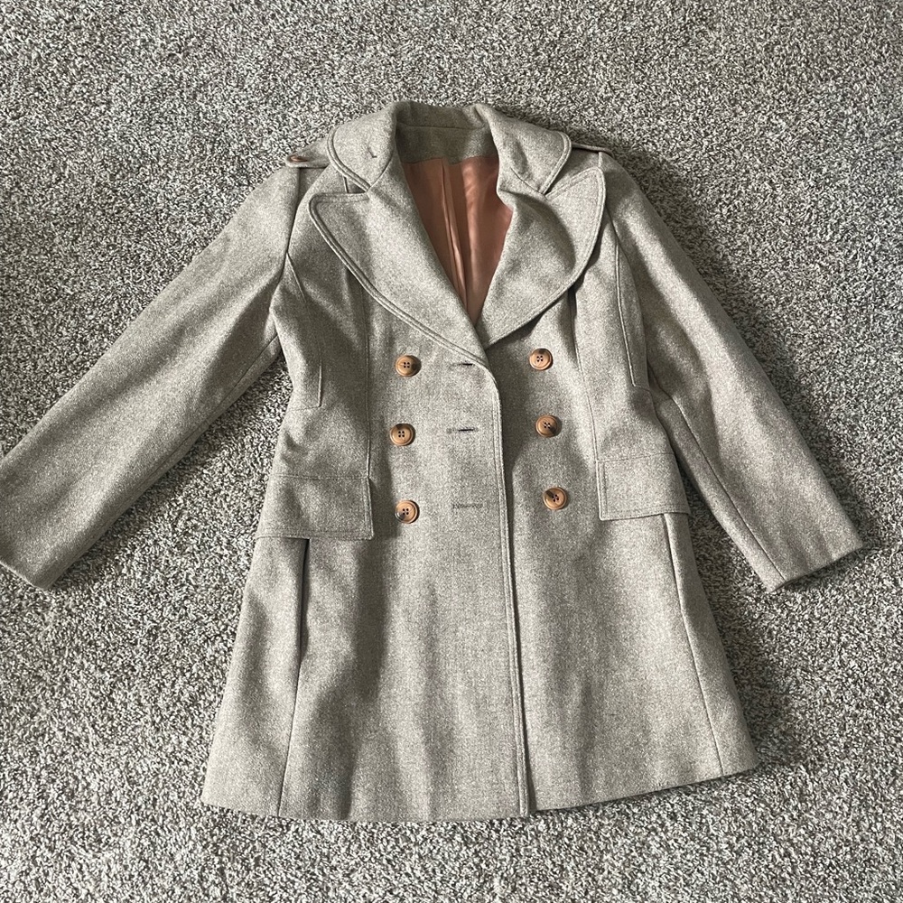 Women's tan Double-Breasted Coat